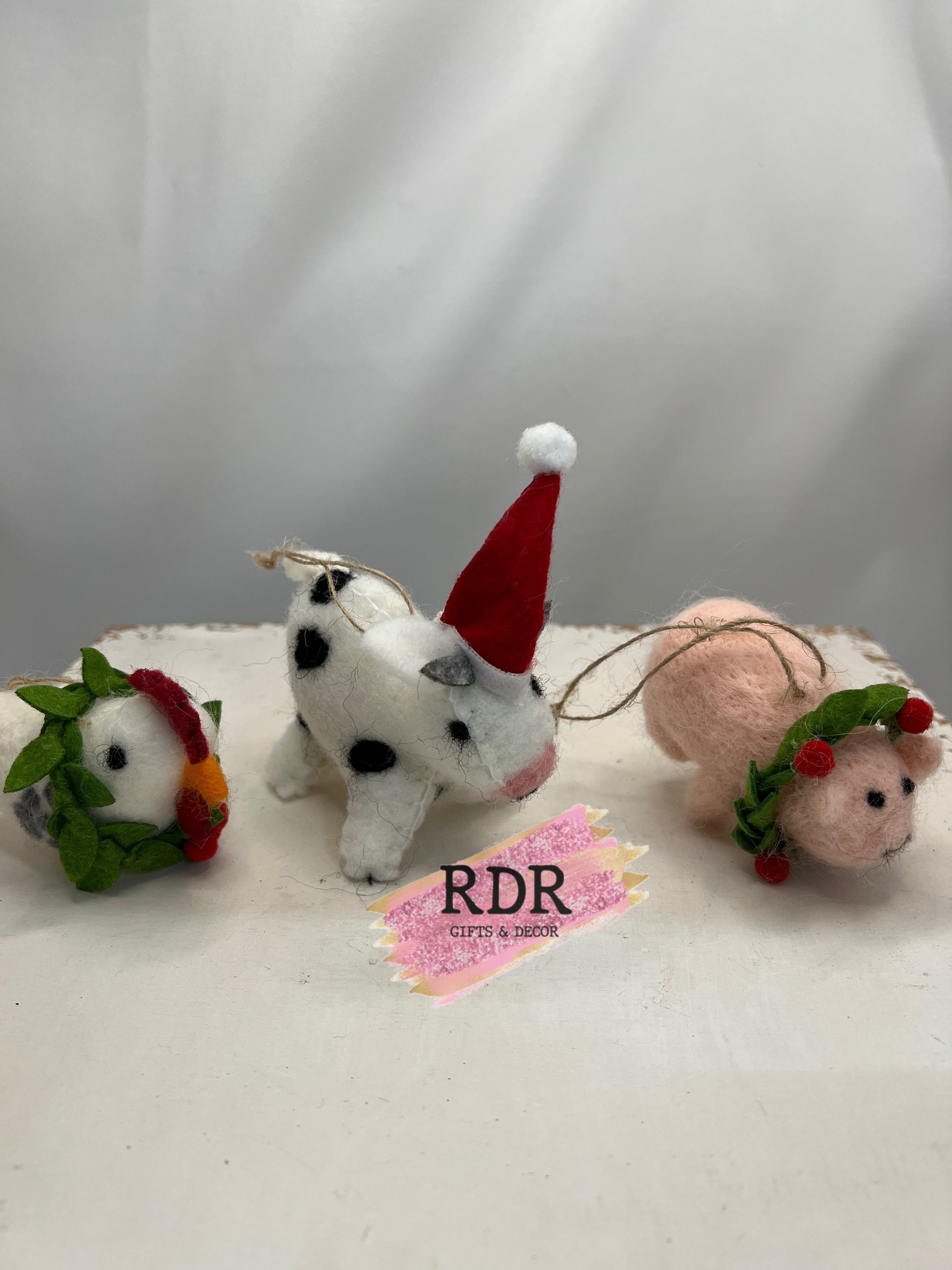 Mud Pie Boxed Farm Felt Ornaments
