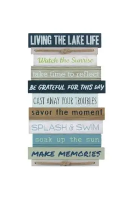Living The Lake Life Slat Board Sign