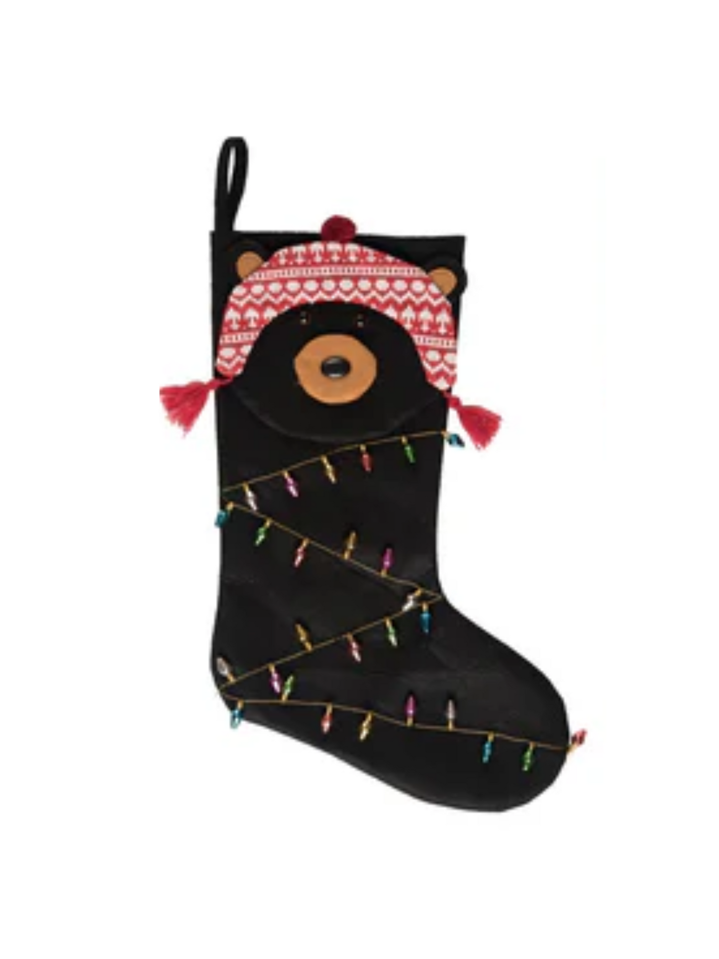 Fabric Woodland Christmas Character Stocking
