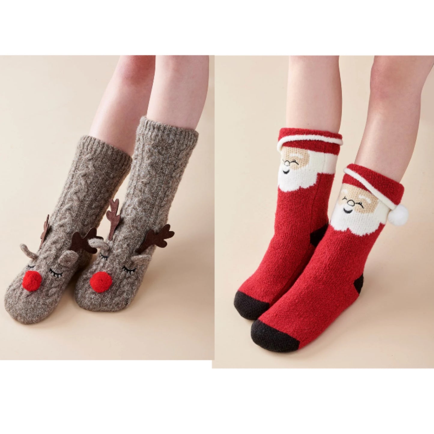 Christmas Sherpa Lined Knit Socks