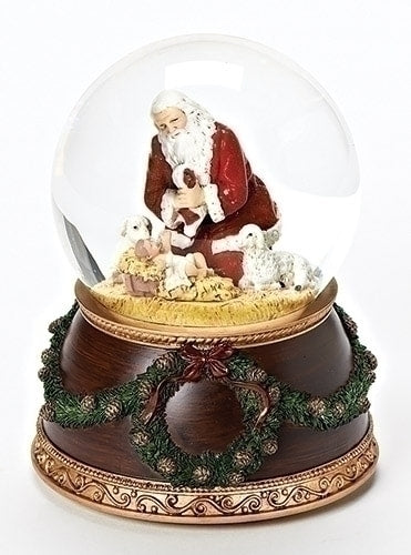 Kneeling Santa Musical Dome