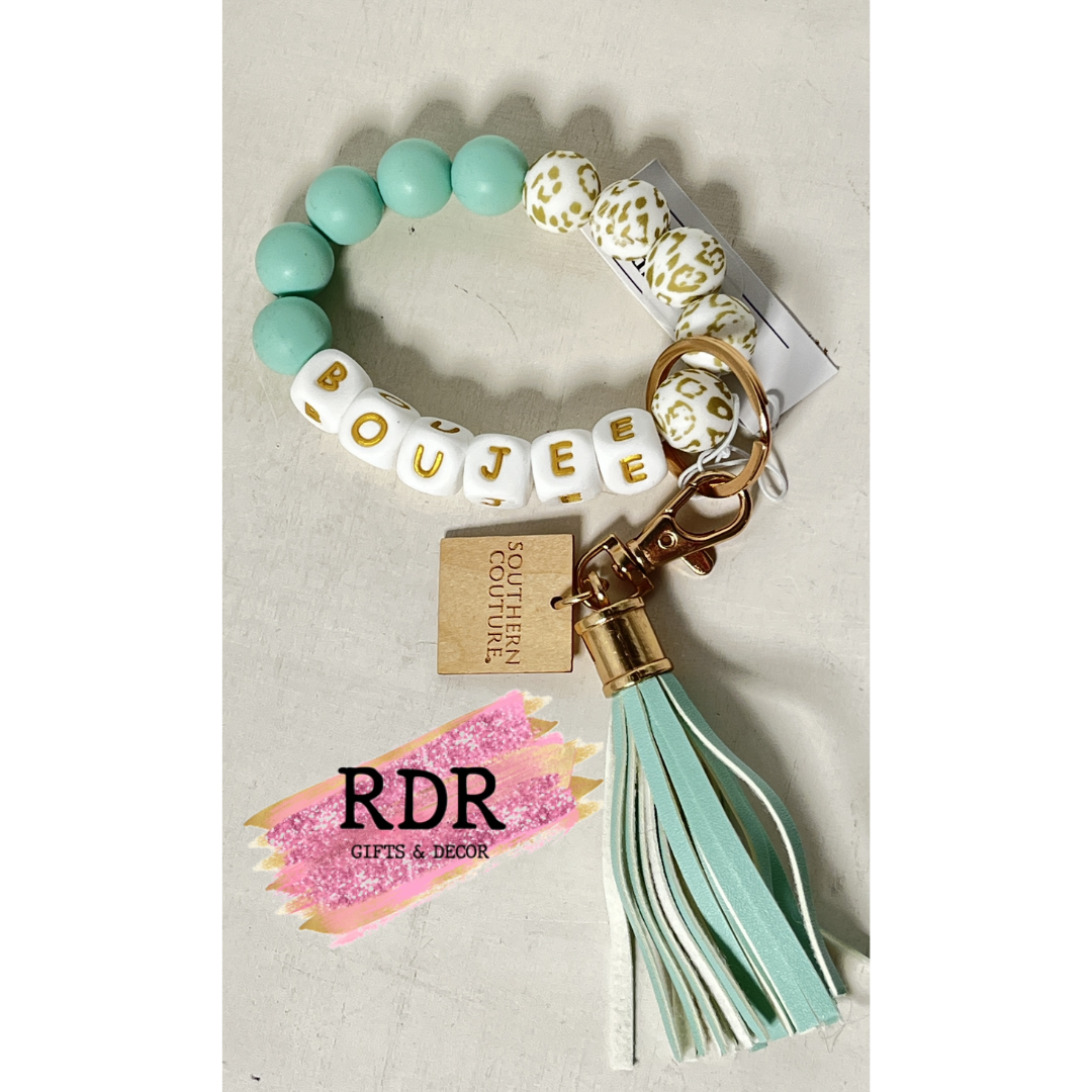 Southern Couture Silicone Beaded Bracelet Key Chain