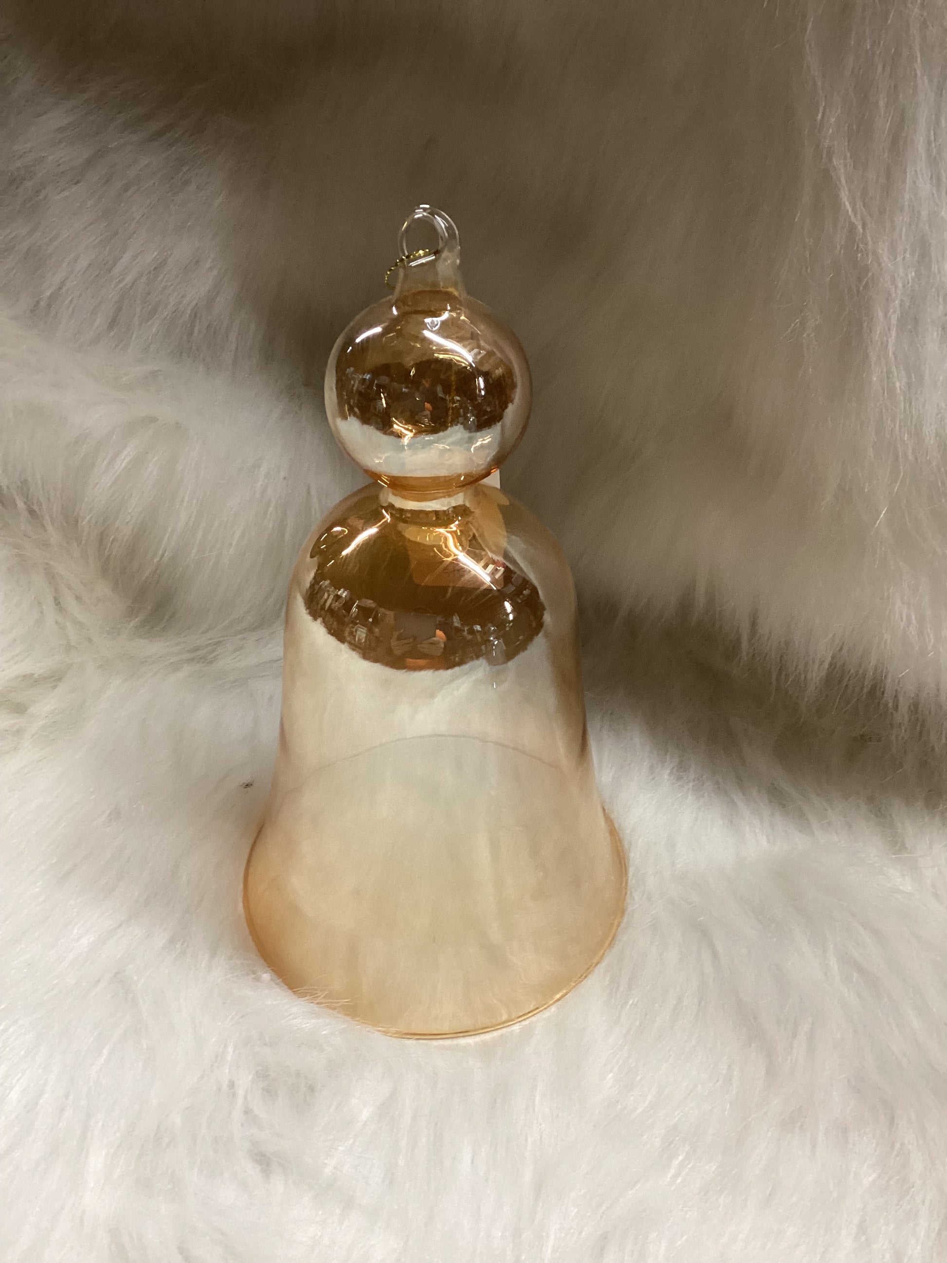 Large Glass Iridescent Bell Ornament