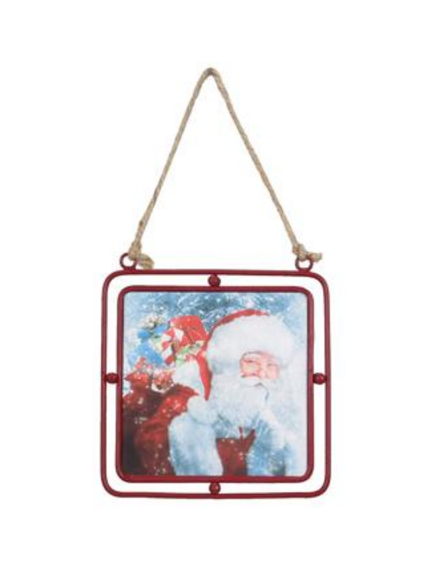 Santa Metal Hanging Ornament