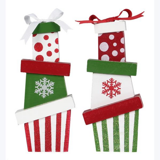 Wooden Winter Stacked Gift Box