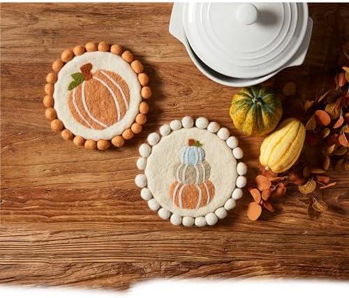 Mud Pie Felt Pumpkin Trivet