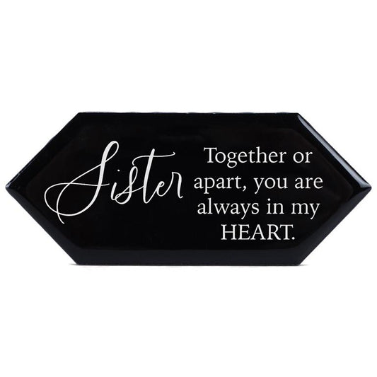 Sister Small Black Tile With Easel