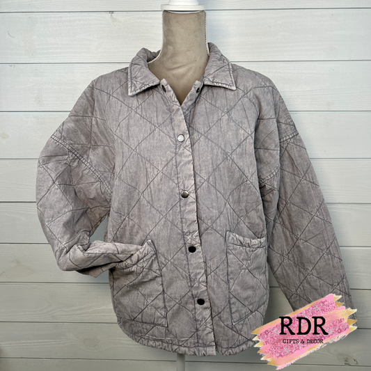Garment Washed Quilted Jacket