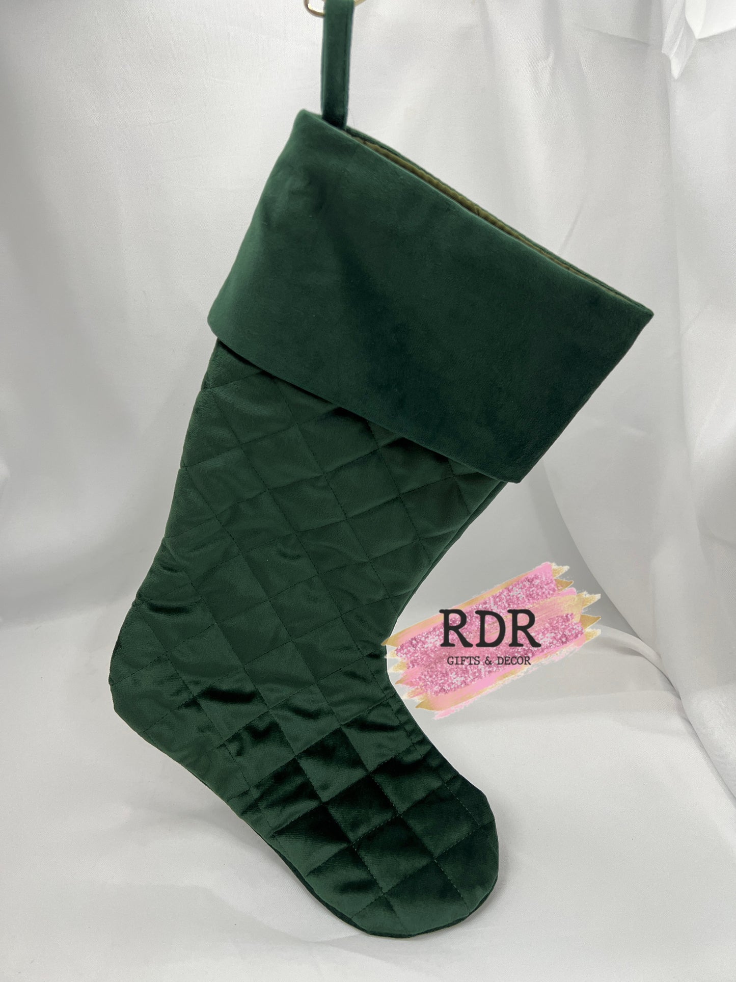 Traditional Colors Quilted Christmas Stocking