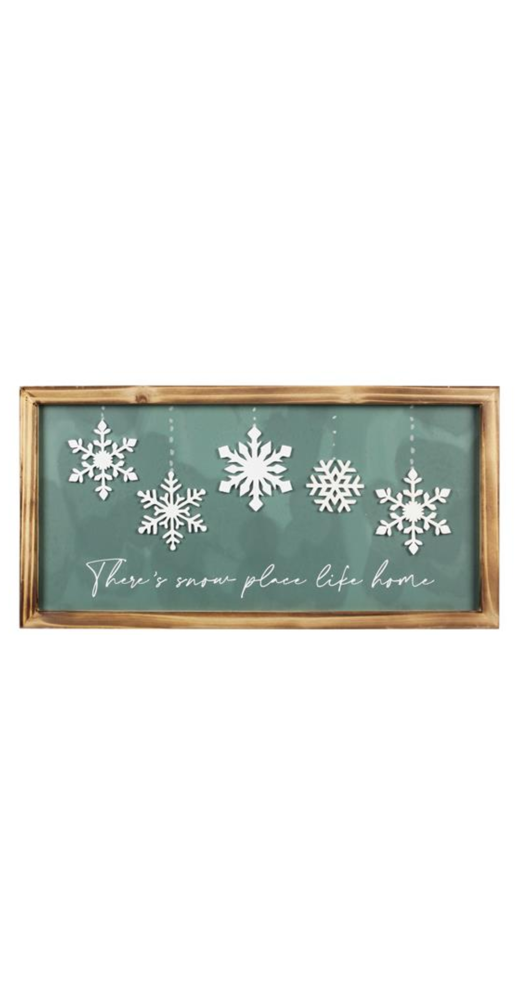 Green Holiday Sign With Wooden Frame