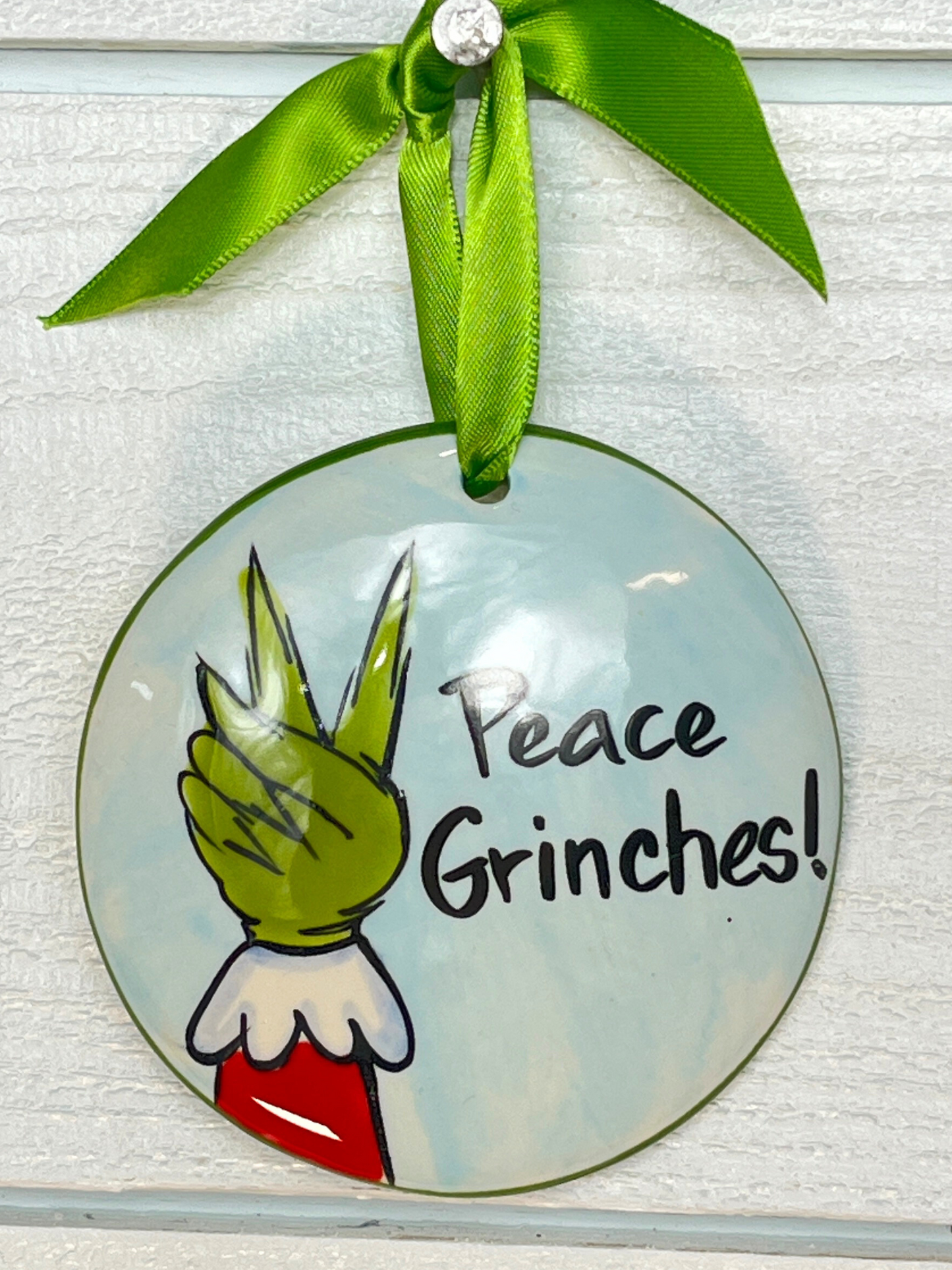 Nola Watkins Grinchmas Round Hand Painted Ornament