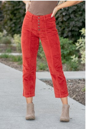 Judy Blue Rust High Waisted Ankle Straight