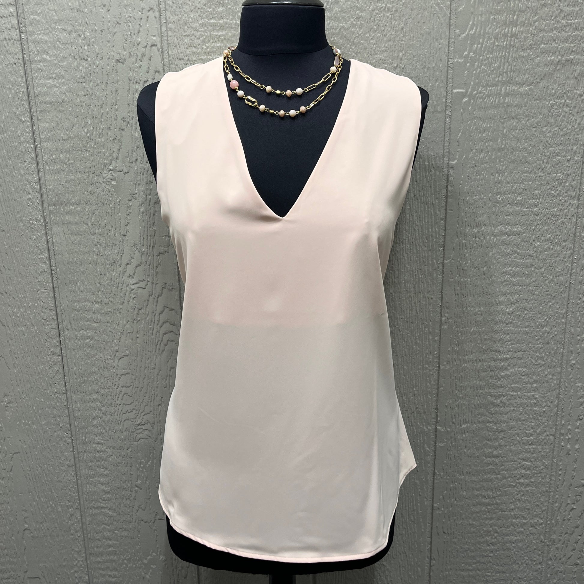 Charlie Paige Light Pink Sleeveless Top Cross Back