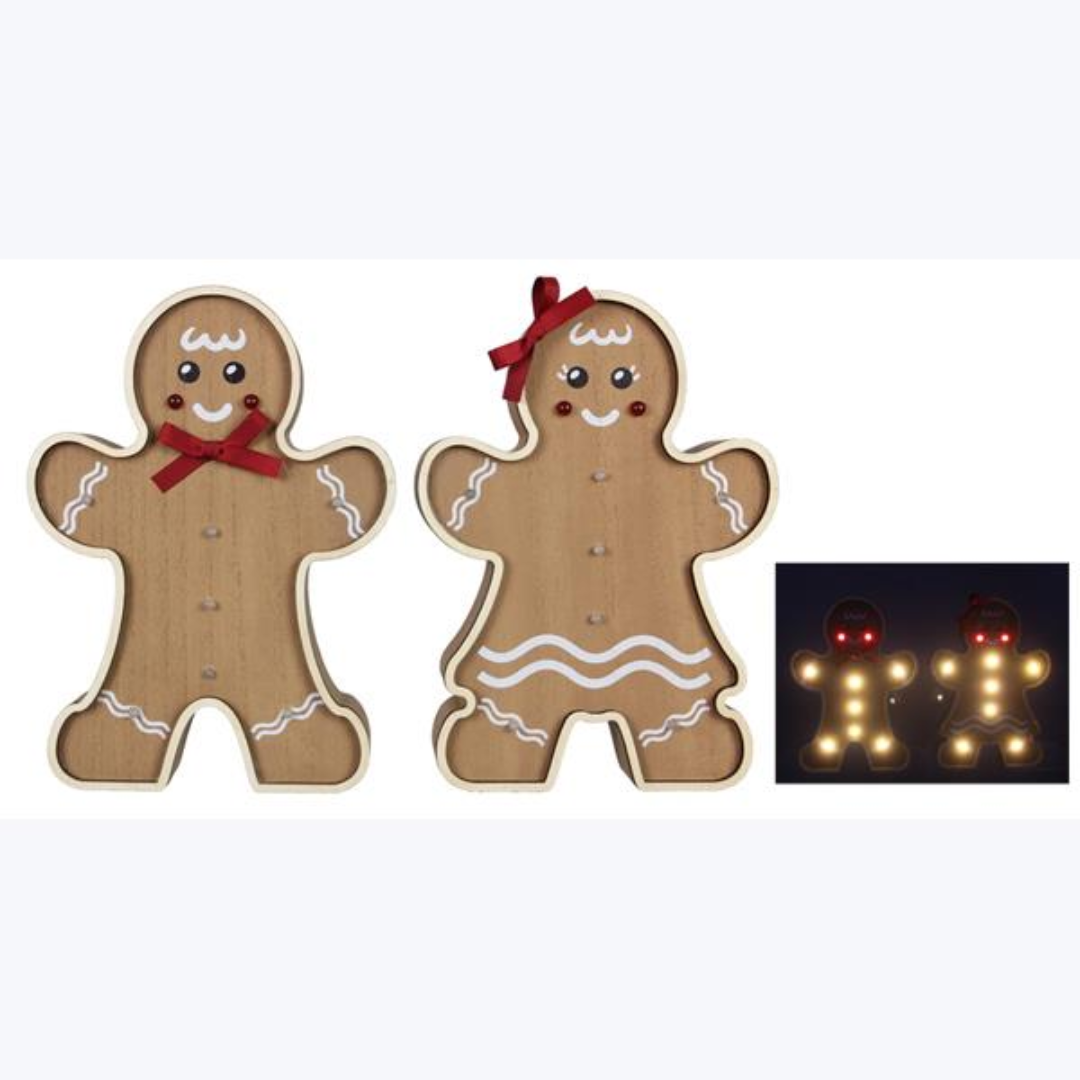 Wood Cocoa & Cookies Tabletop Decor with LED Lights