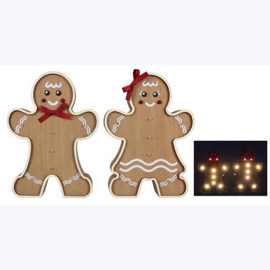 Wood Cocoa & Cookies Tabletop Decor with LED Lights