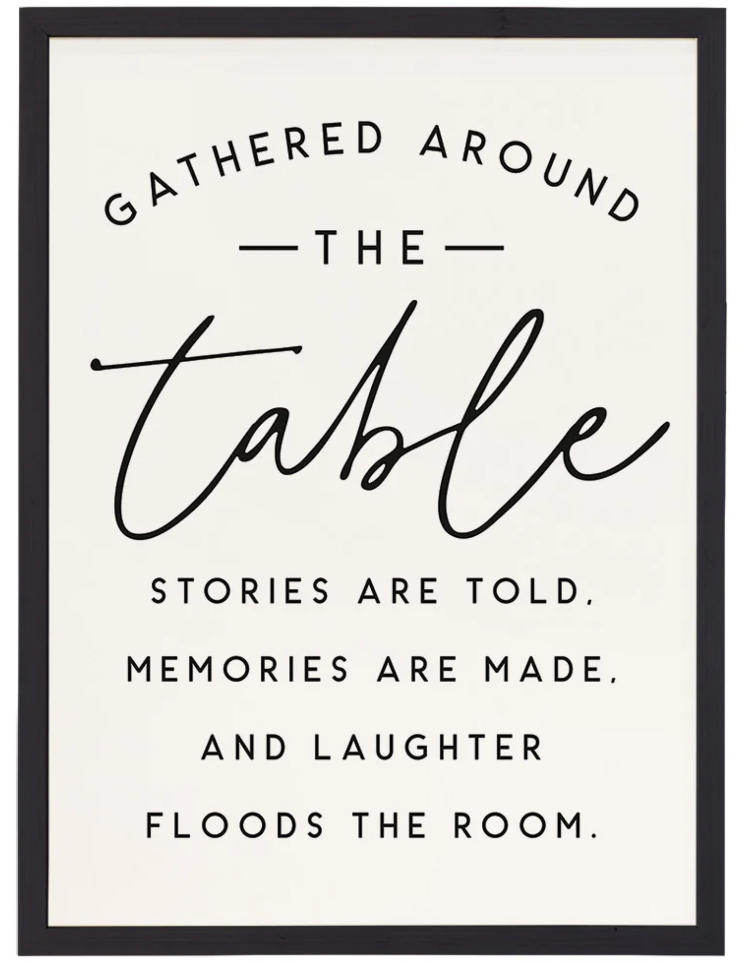 Gathered Around Table Picture With Black Frame