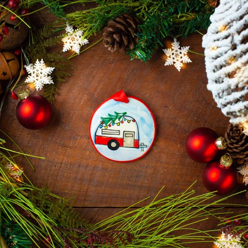Nola Watkins Fun Round Hand Painted Ornament