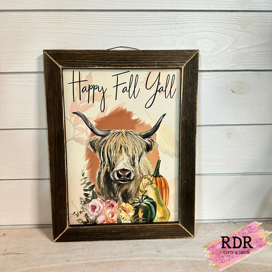 Happy Fall Y'all Highland Cow