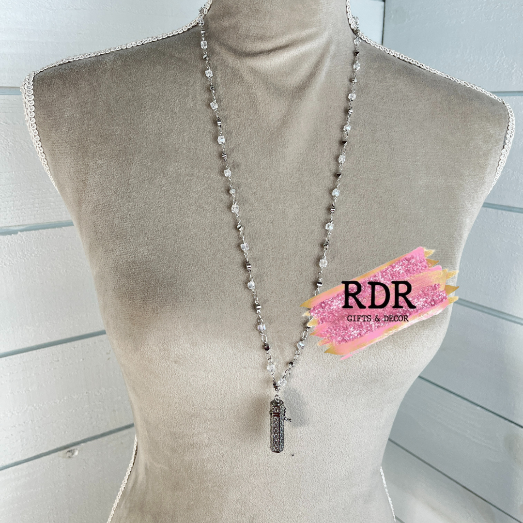 Long Beaded Prayer Box Necklace