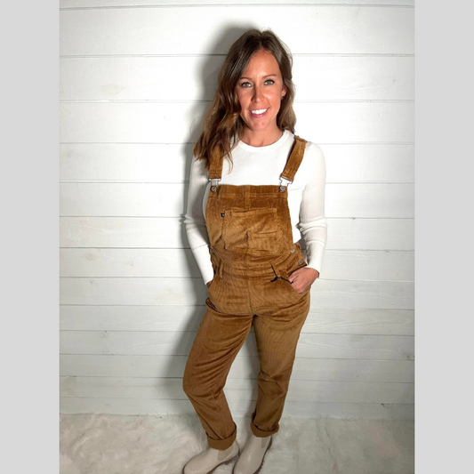 Judy Blue High Wasted Overdyed Corduroy Overalls- Straight Leg
