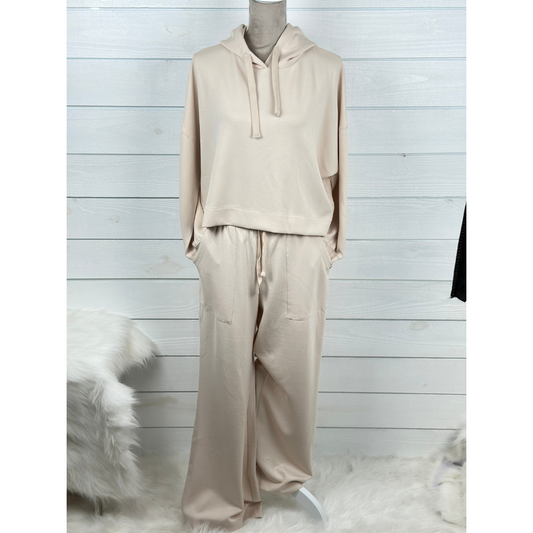 Simply Southern Cream Cropped Hoodie & Flare Pants