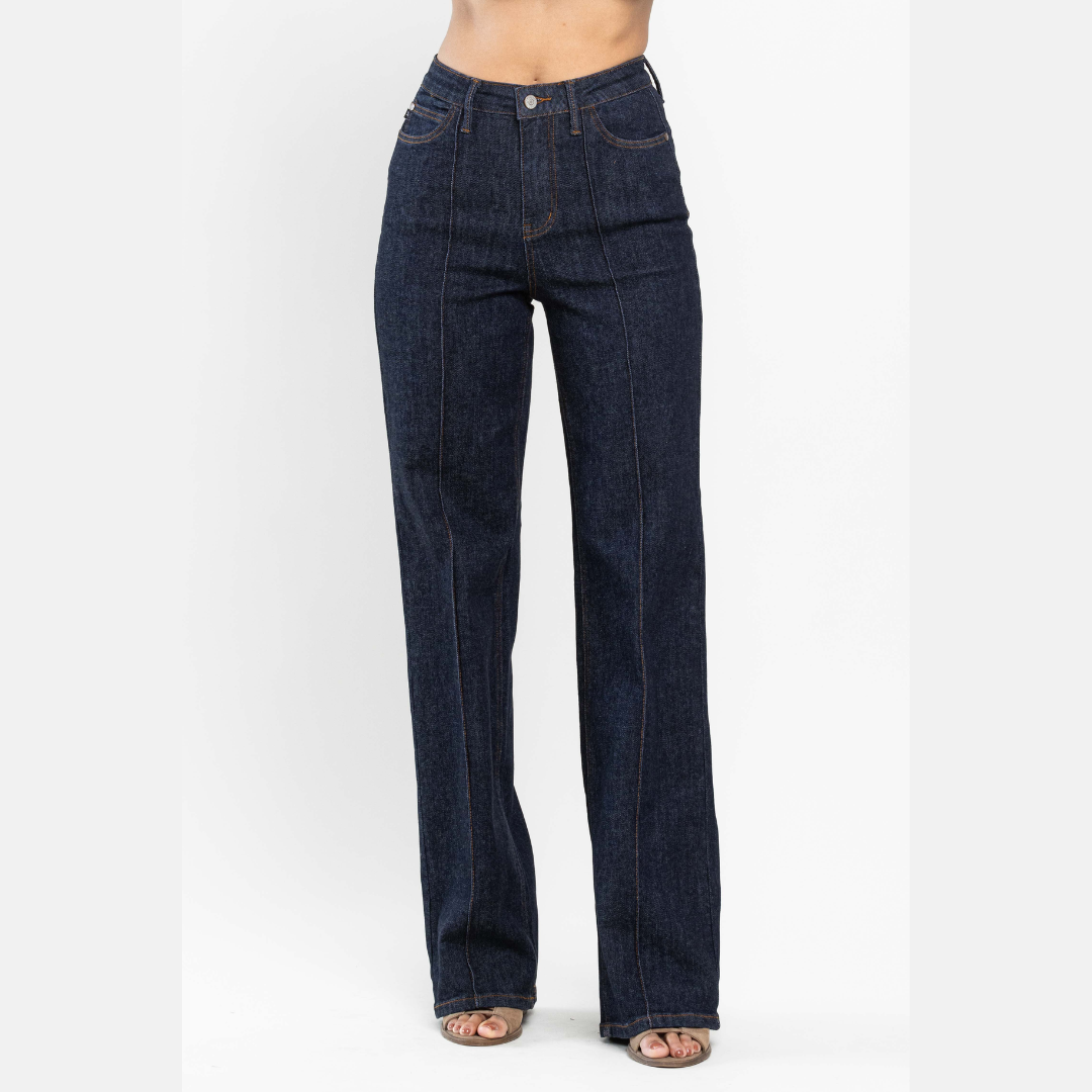 Judy Blue High Waist Front Seam Wide Leg Jeans