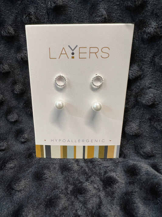 Layers Silver-tone Earrings