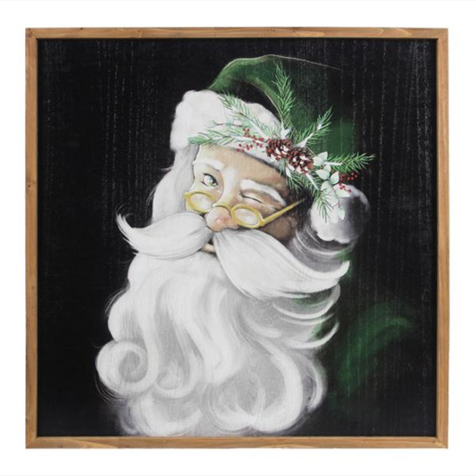 Wood Frame Twas The Night Santa Wall Portrait