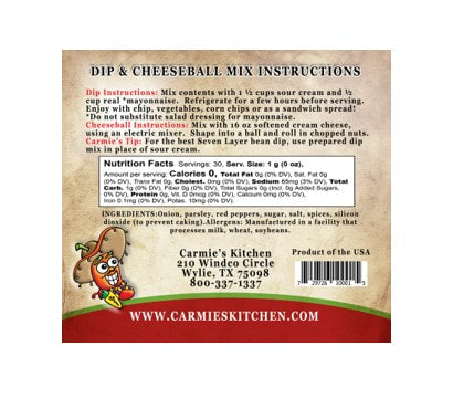 Carmie's Kitchen Manana Mexican Dip & Cheeseball Mix