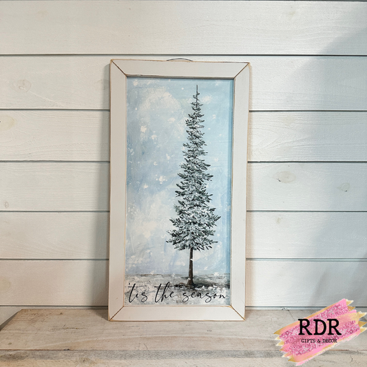 Tis The Season White Washed Frame