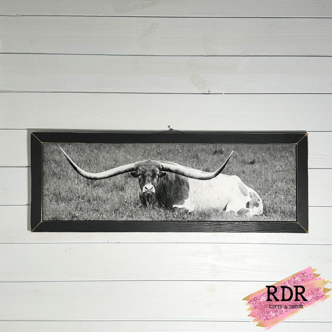 Wide Load Long Horn Charcoal Washed Frame