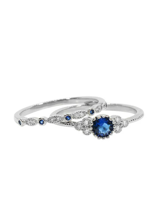 Modern Classics Ring- 2 Piece Sapphire White Gold