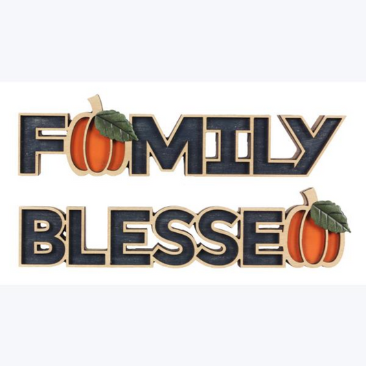 Fall Wooden Word Signs with Pumpkins