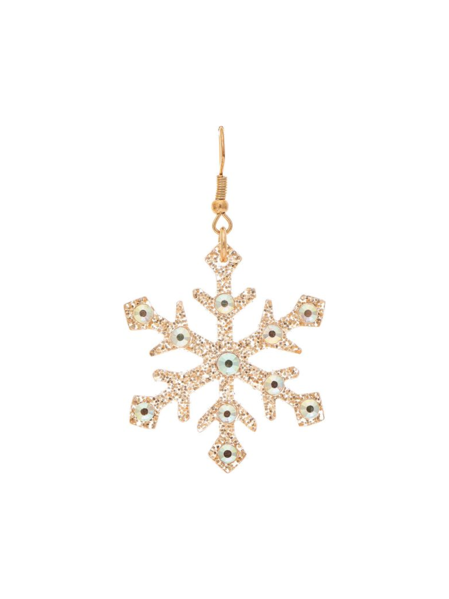 Gold Sparkle Resin Snowflake Earring