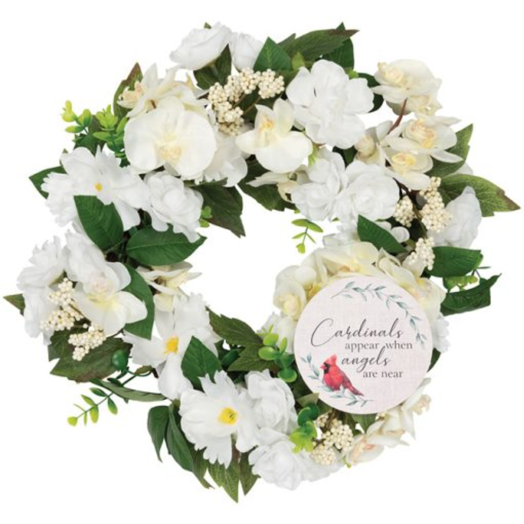 White Artificial Floral Bereavement Wreath