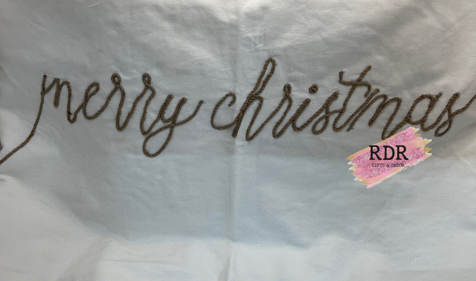 White Merry Christmas Table Runner
