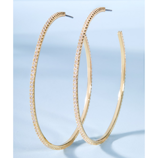 Charlotte Hoop Earrings With Diamonds