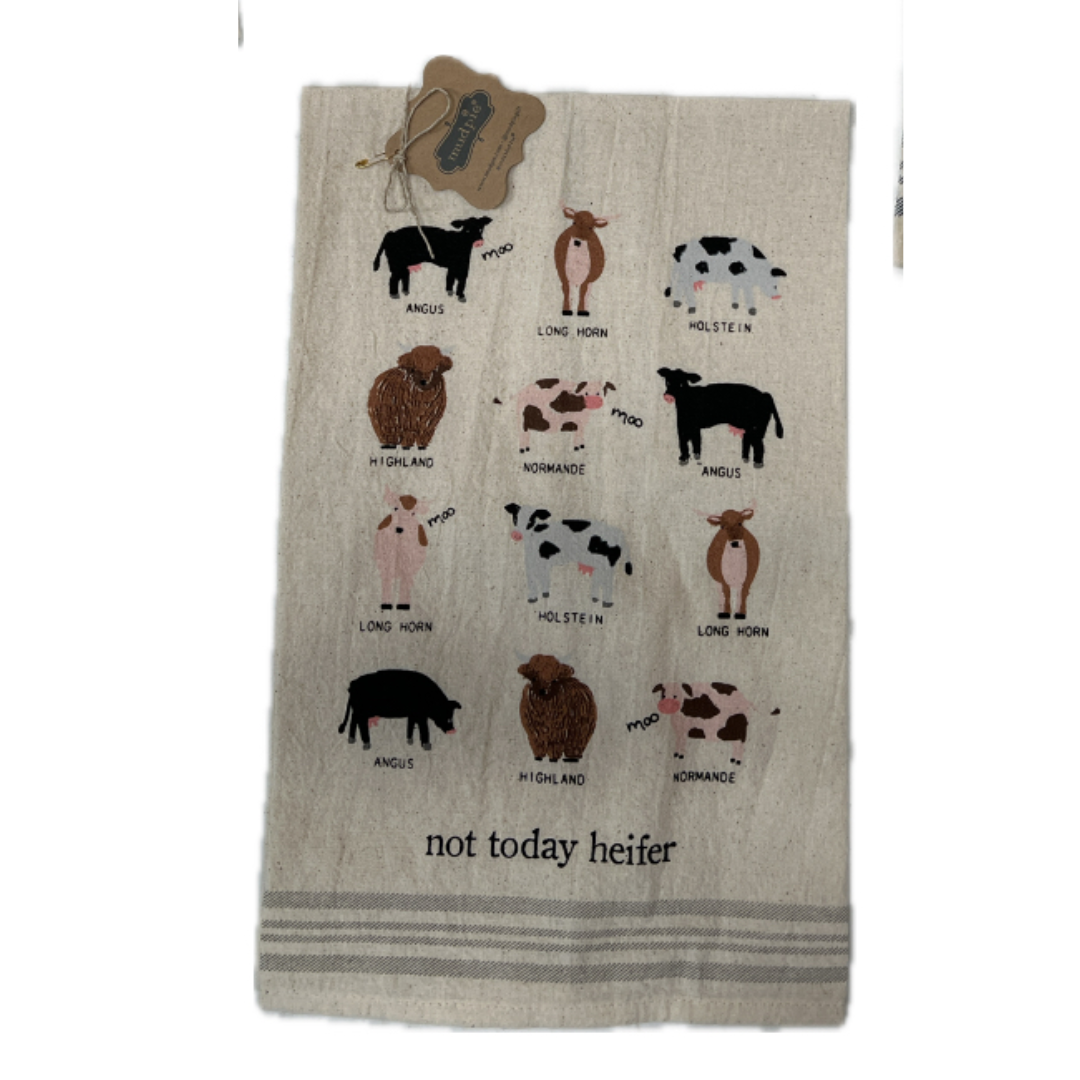 Mud Pie Farm Animals Tea Towel