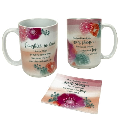 In-Law Mug and Cloth Coaster Set