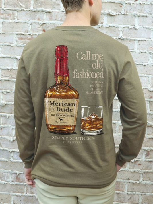 Simply Southern Men's Long Sleeve Whiskey Shirt