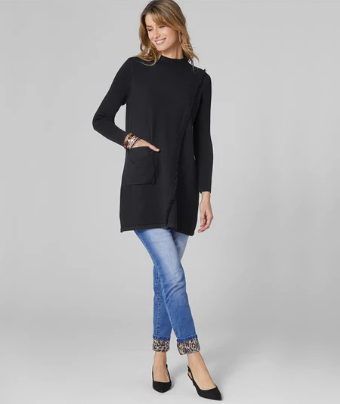 Coco+Carmen Black Ruby Long Tunic Sweater