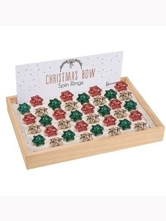 Christmas Bow Spin Rings