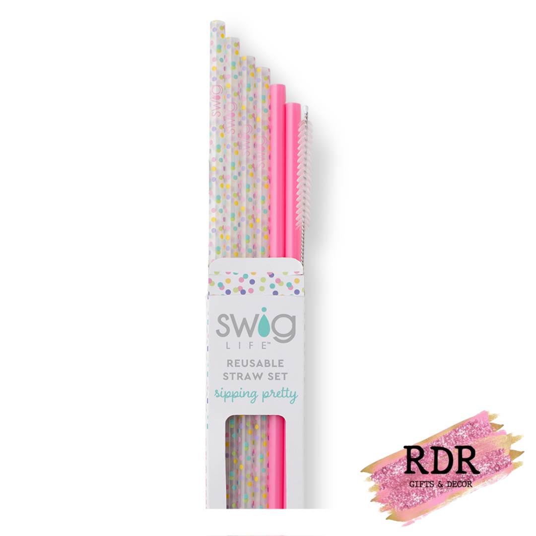 Swig Reusable Straws + Cleaning Brush