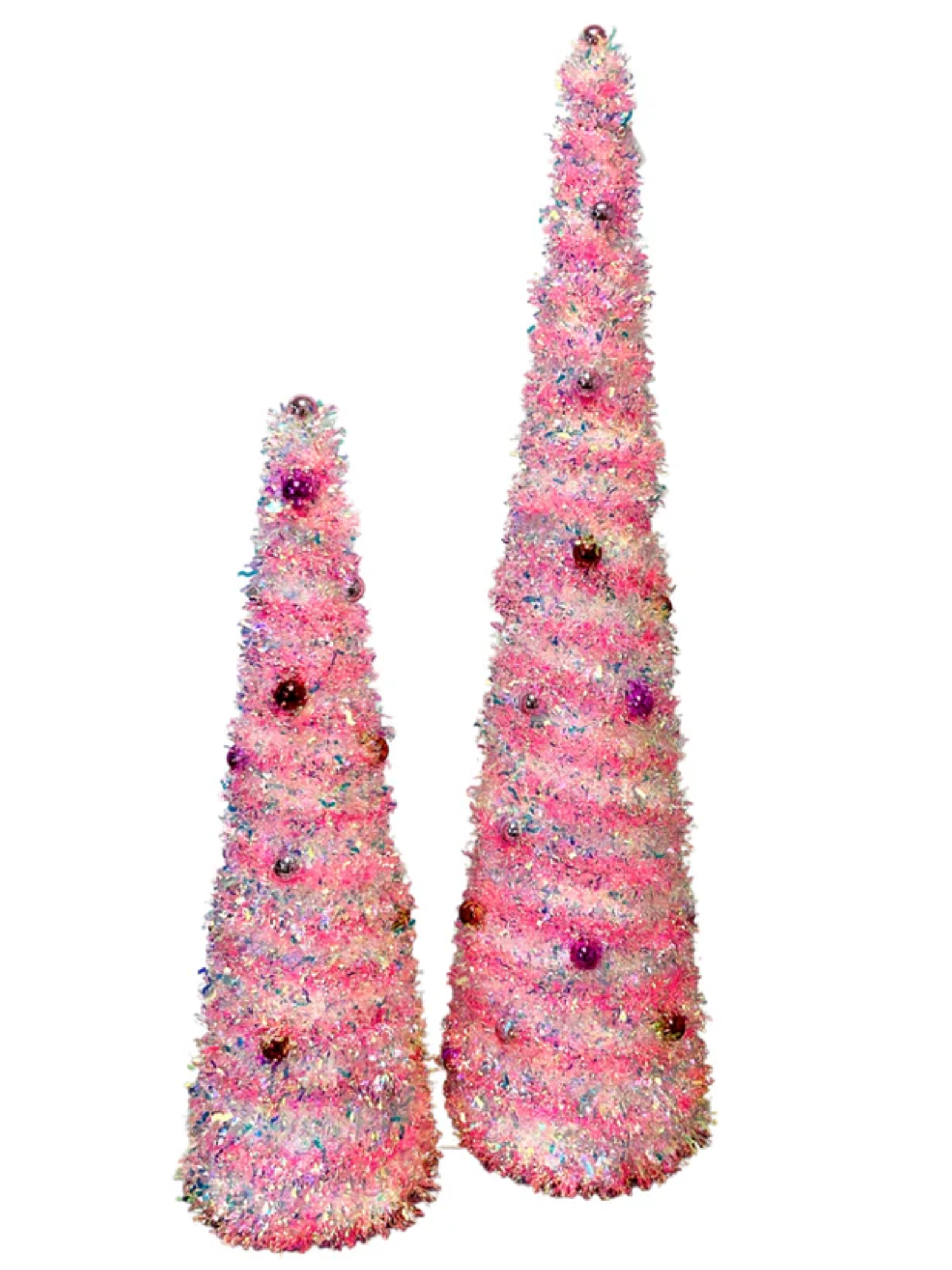 Metallic Tinsel Mini Ball Cone Tree