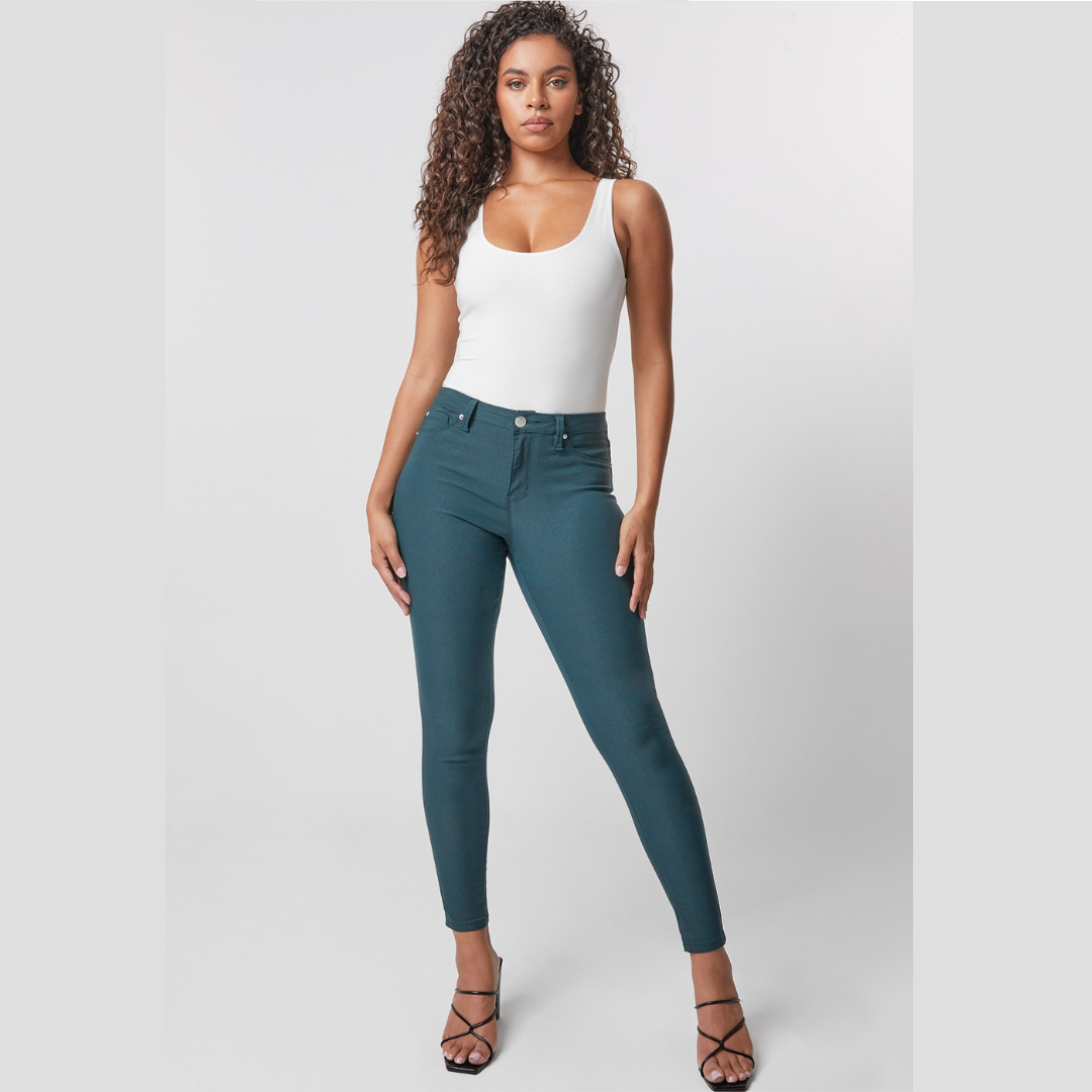 Hyperstretch Mid-Rise Skinny Jeans