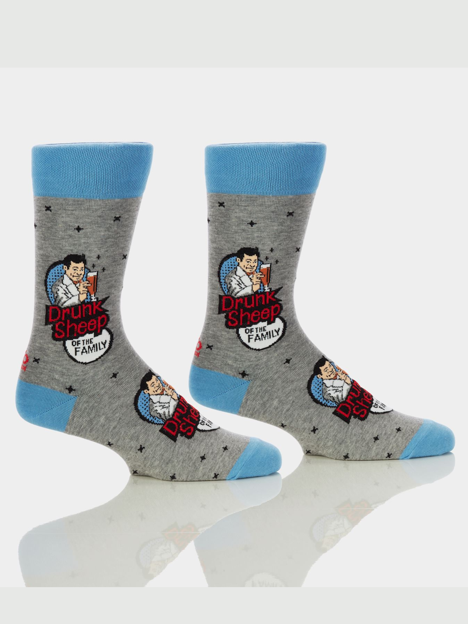 Men's Funny Crew Socks- Drunk Sheep