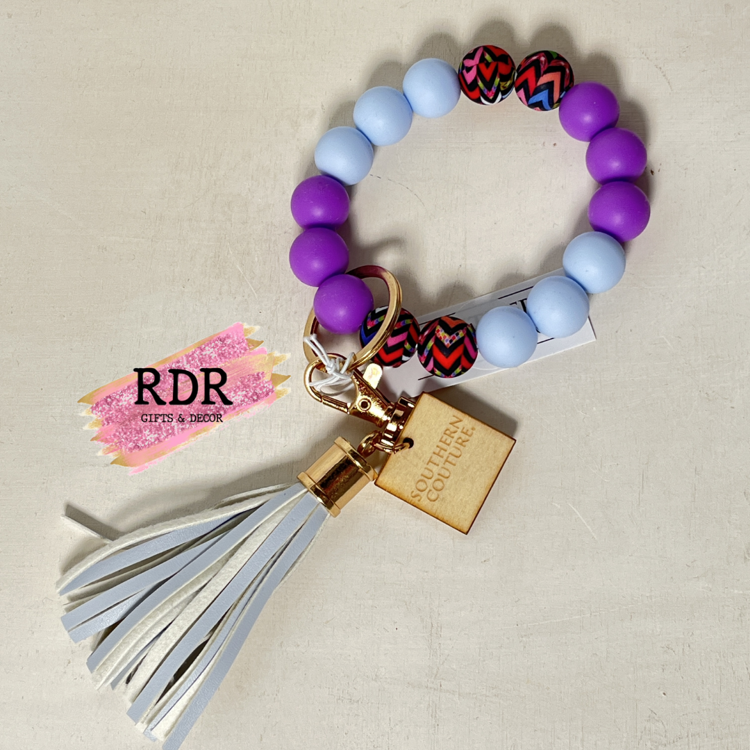 Southern Couture Silicone Beaded Bracelet Key Chain