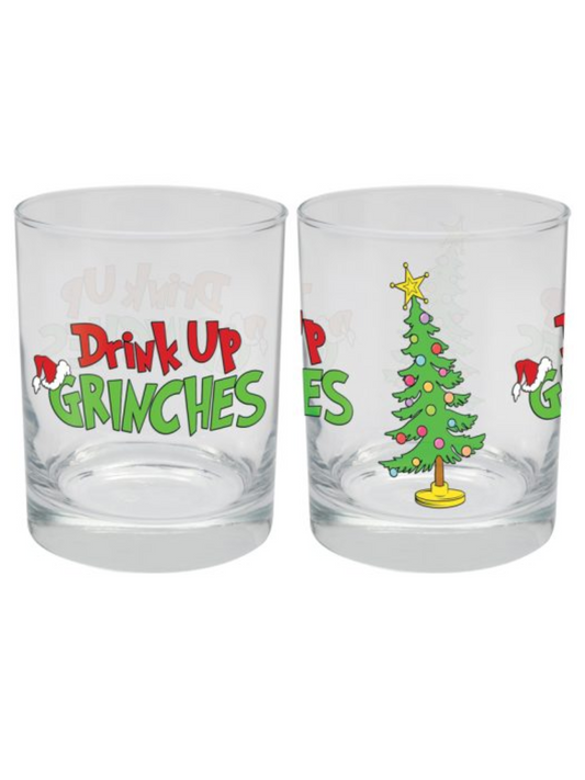 Drink Up Grinches 12oz Rocks Glass