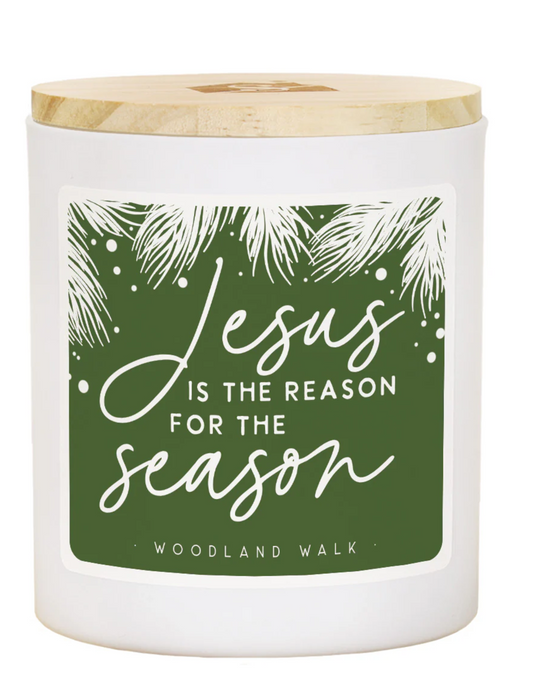 Christmas Candle With Wooden Lid