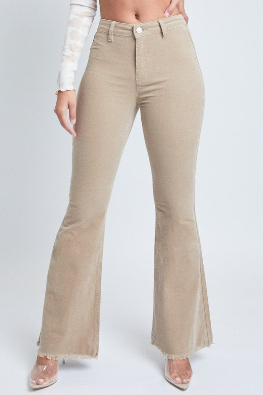 Taupe Tube Corduroy Flare Pants